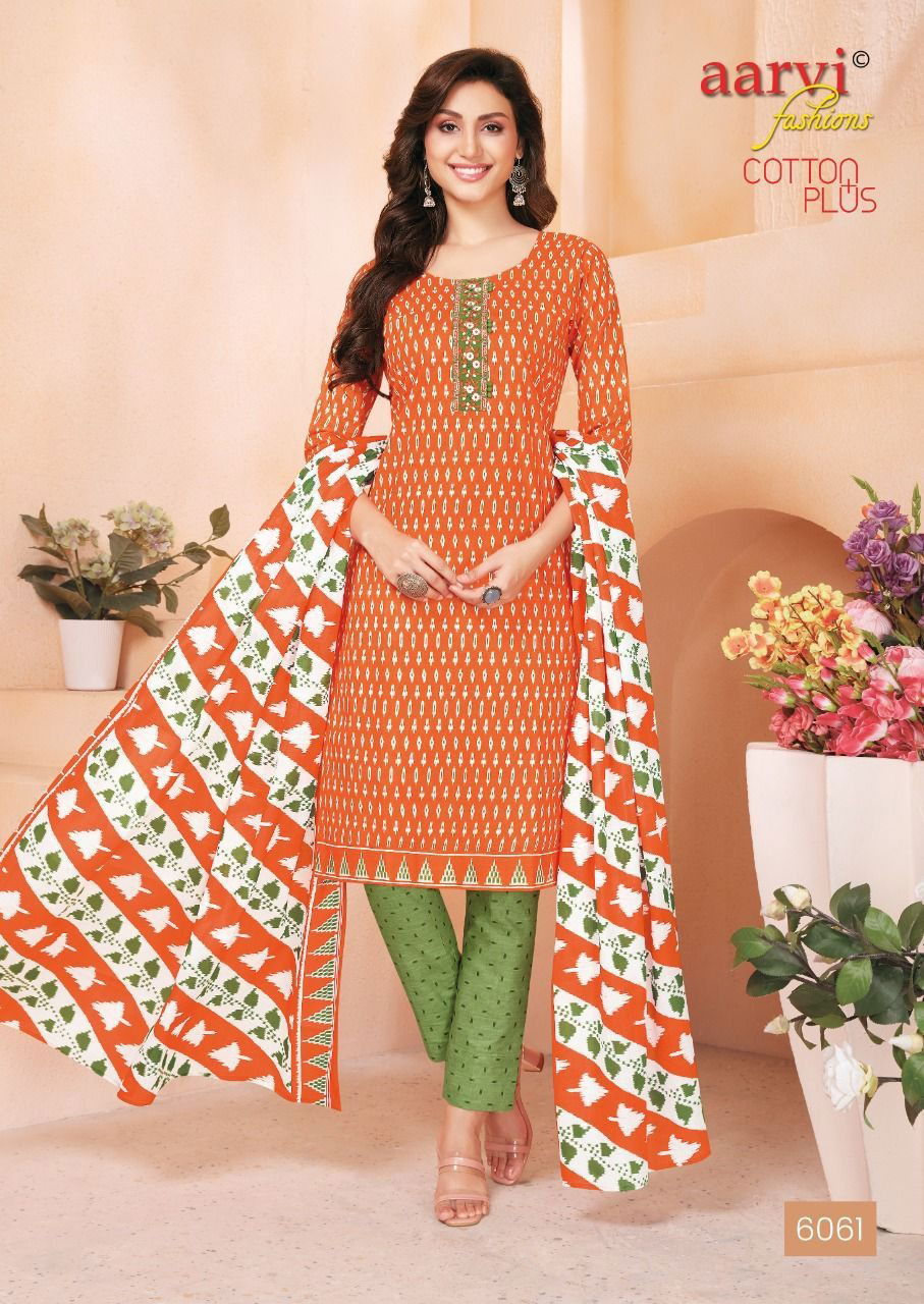 Aarvi Fashion Cotton Fancy Casual Wear Printed Designer Dress Material Collection
